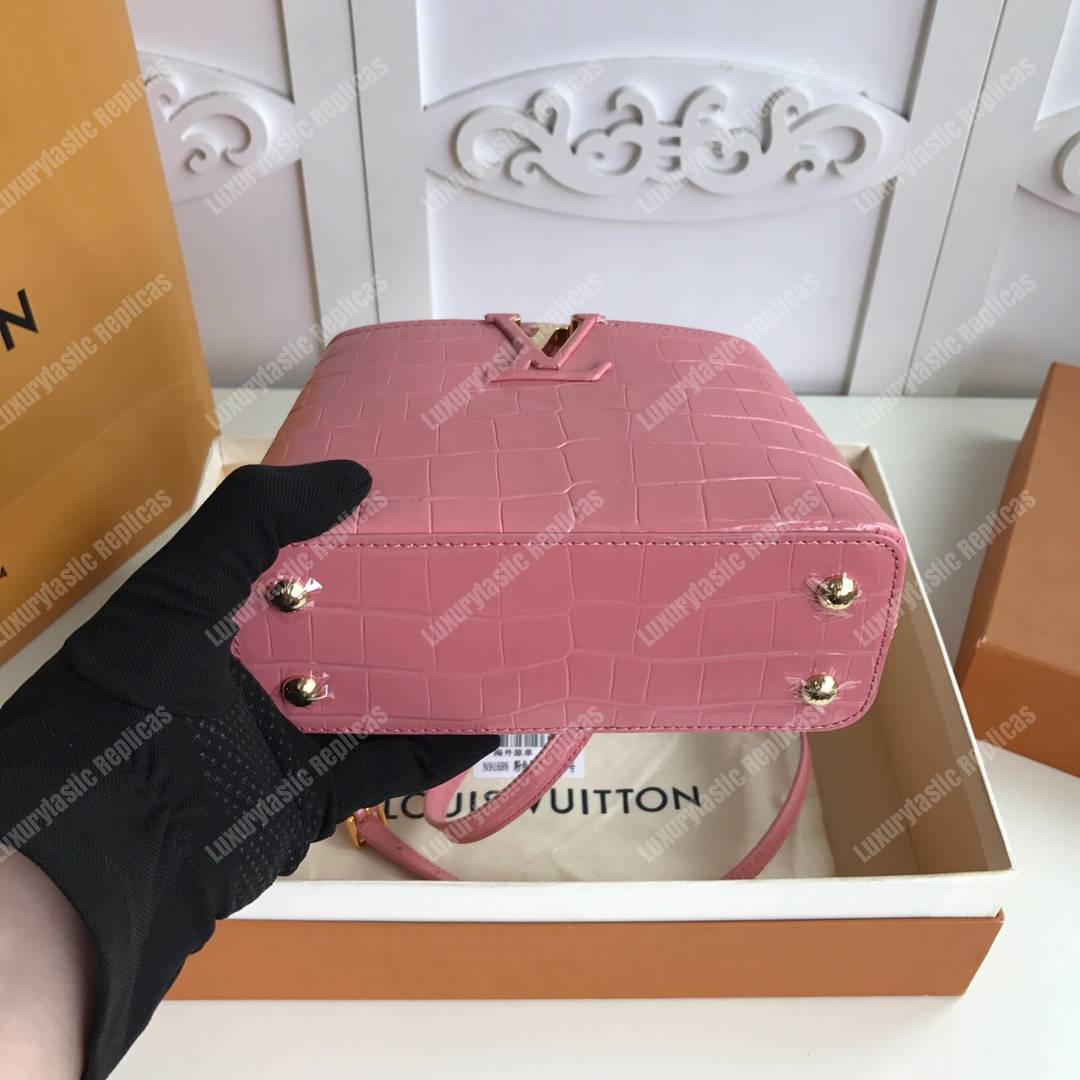 LV Capuccines BB Crocodilien Mat Rose Tourmaline