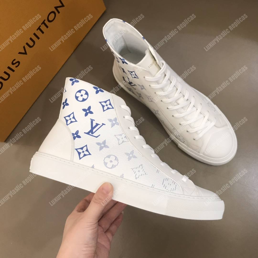 LV Tattoo Trainer Boots Blue Print