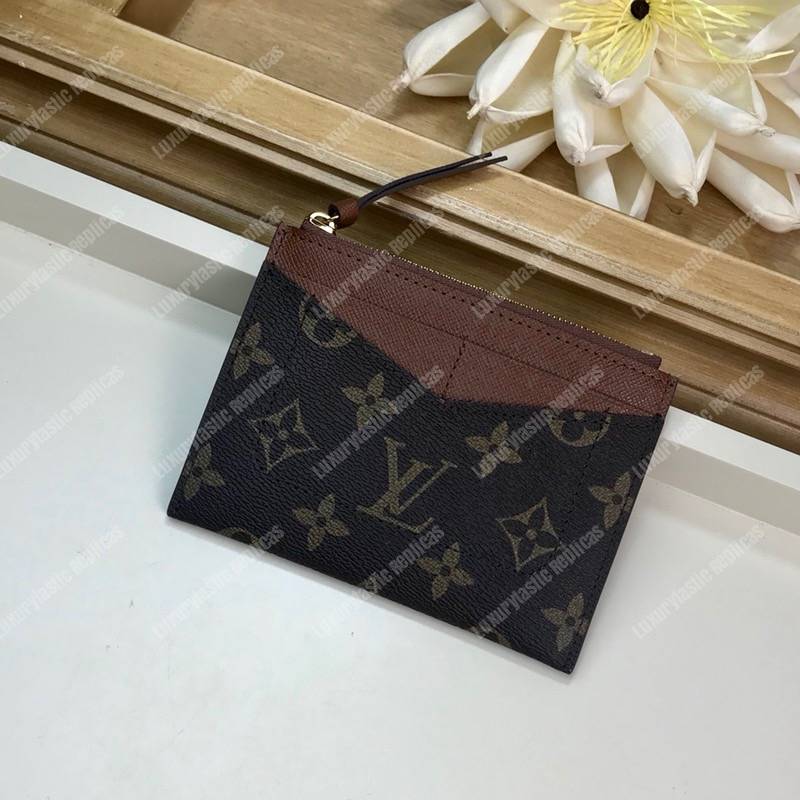 LV Zipped Card Holder Monogram Brown