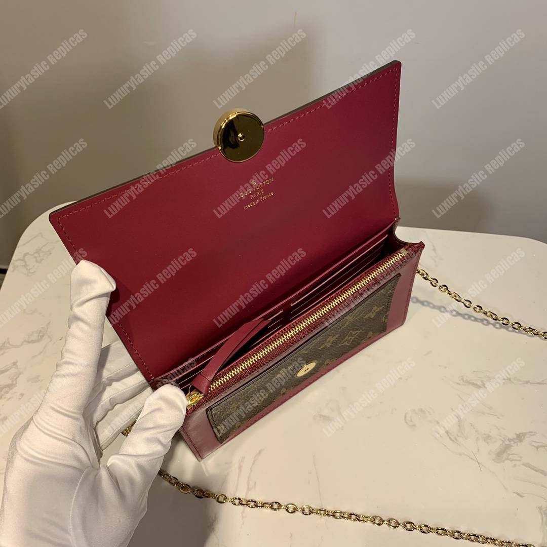 LV Flore Chain Wallet Fuschia