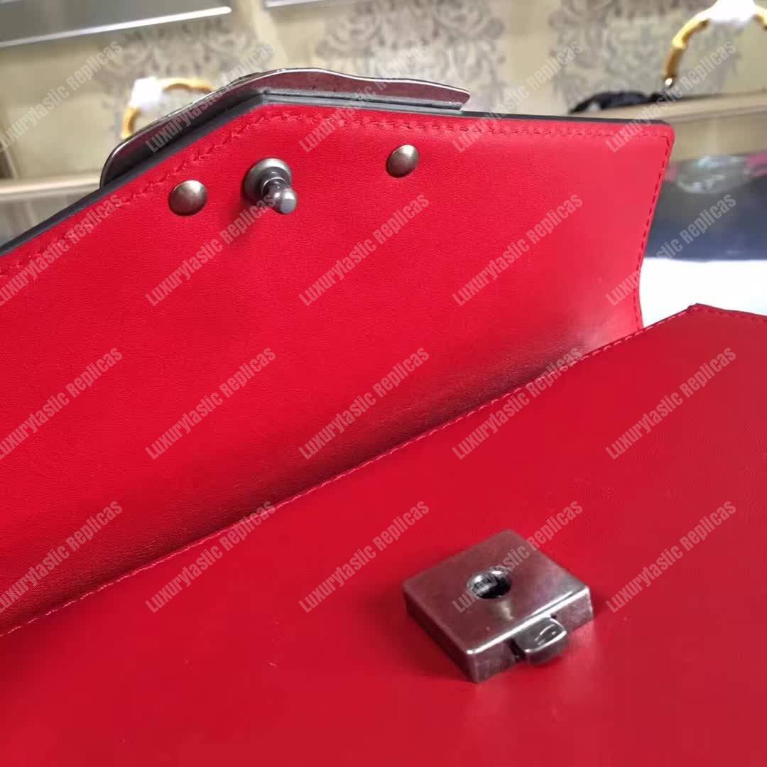 G*u*i lilith leather top handle bag red