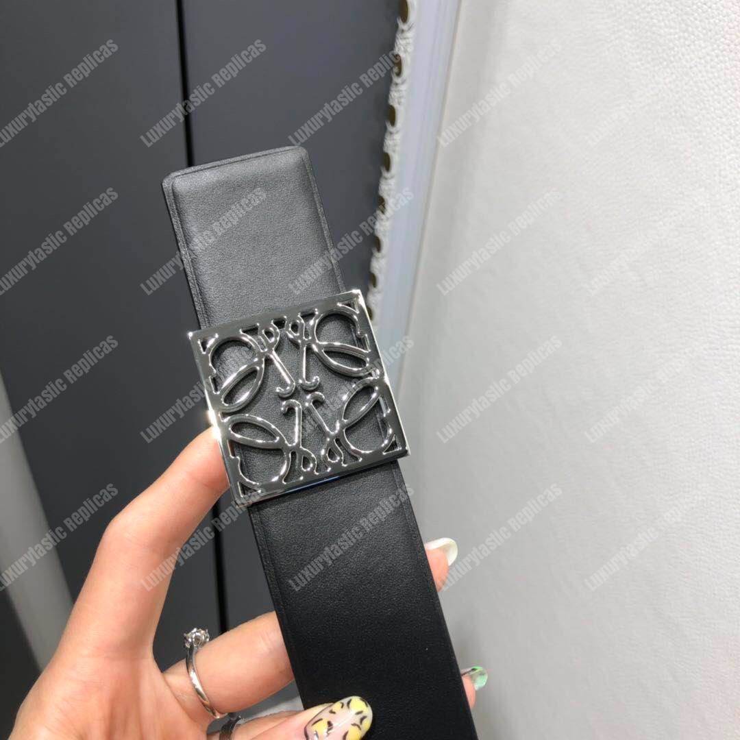 Loewe Framed Anagram Belt 4Cm Black