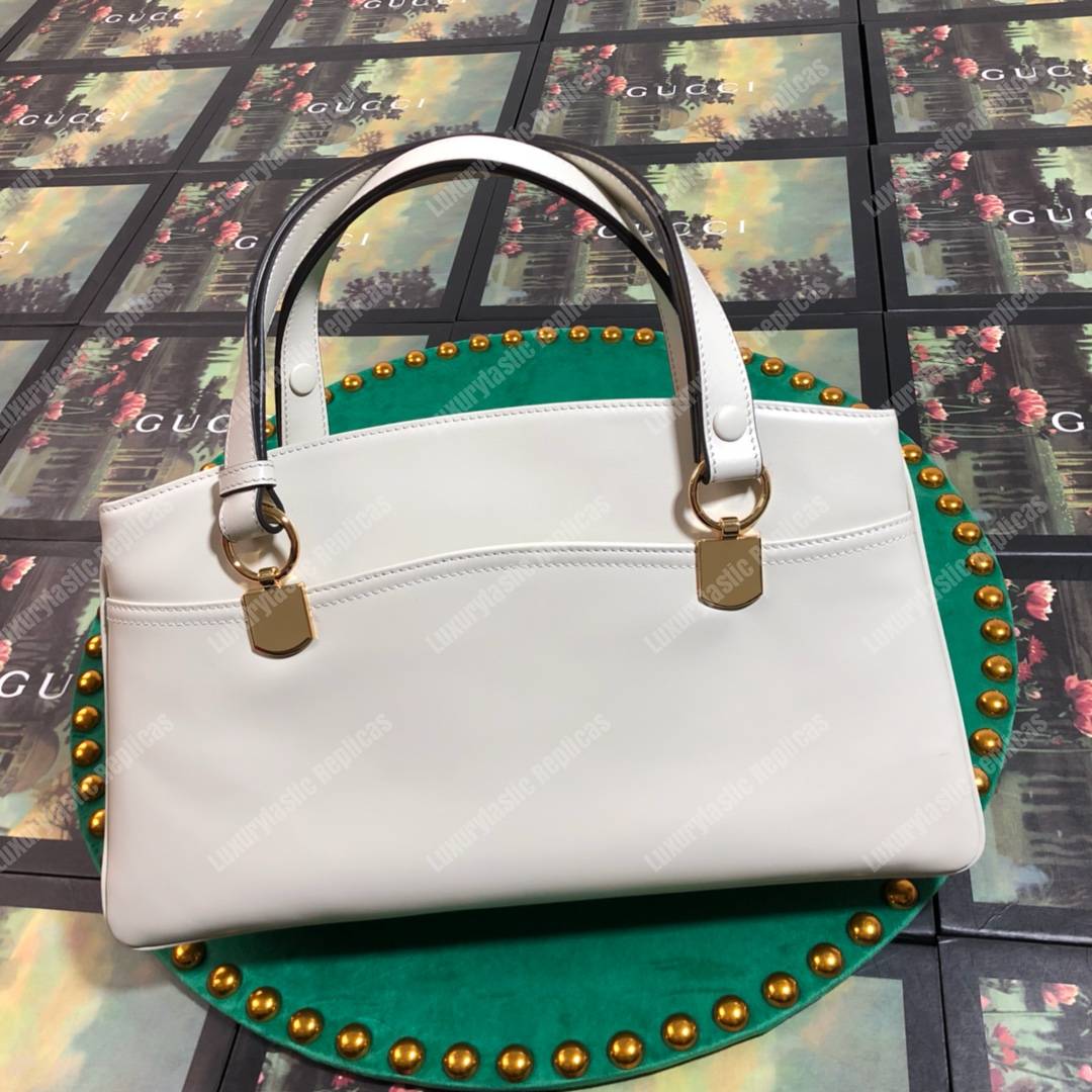 G*u*i arli large top handle bag white