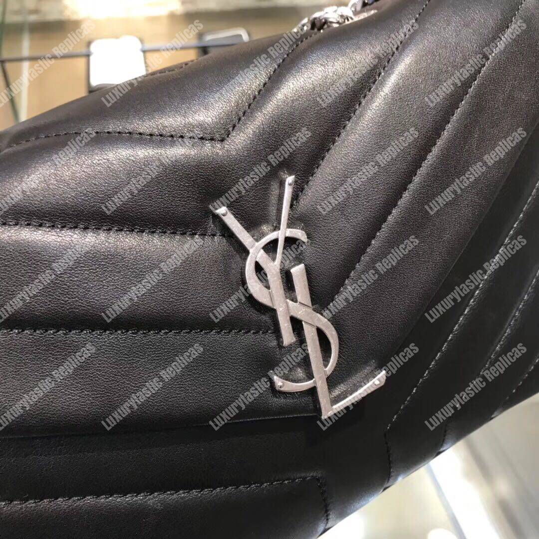 Saint Laurent Loulou Small In “Y” Matelassé Leather Black