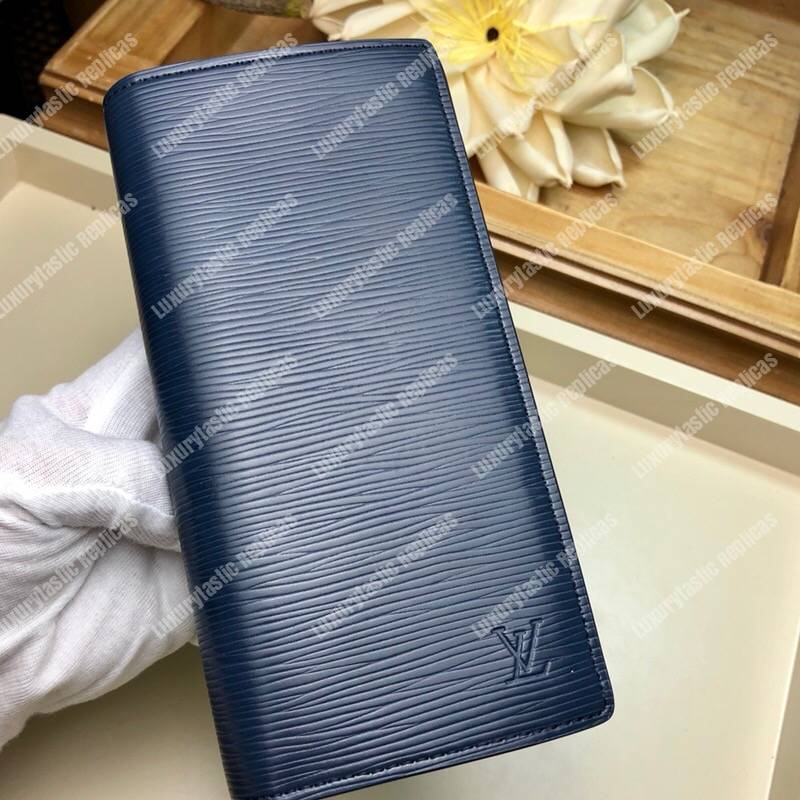 LV Brazza Wallet Epi Leather Bleu Marine