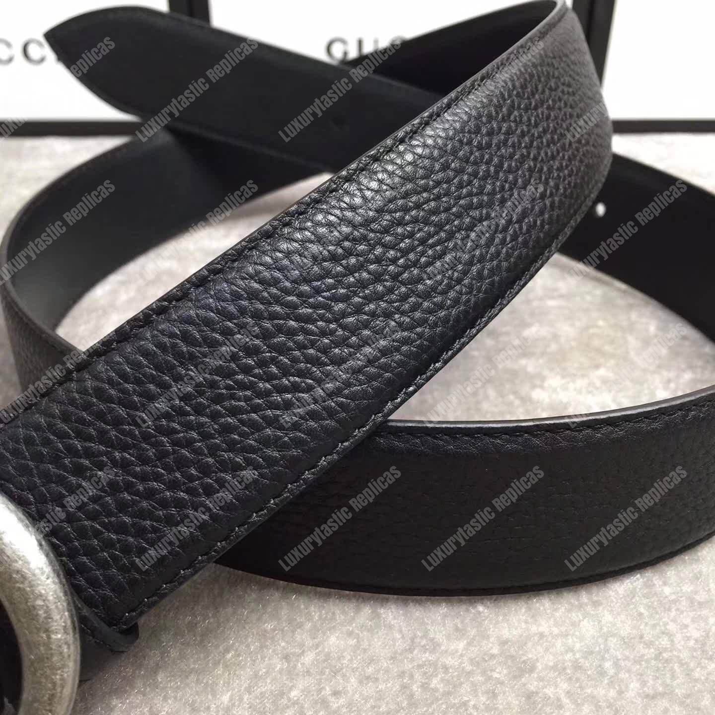 G*u*i leather belt with interlocking g buckle