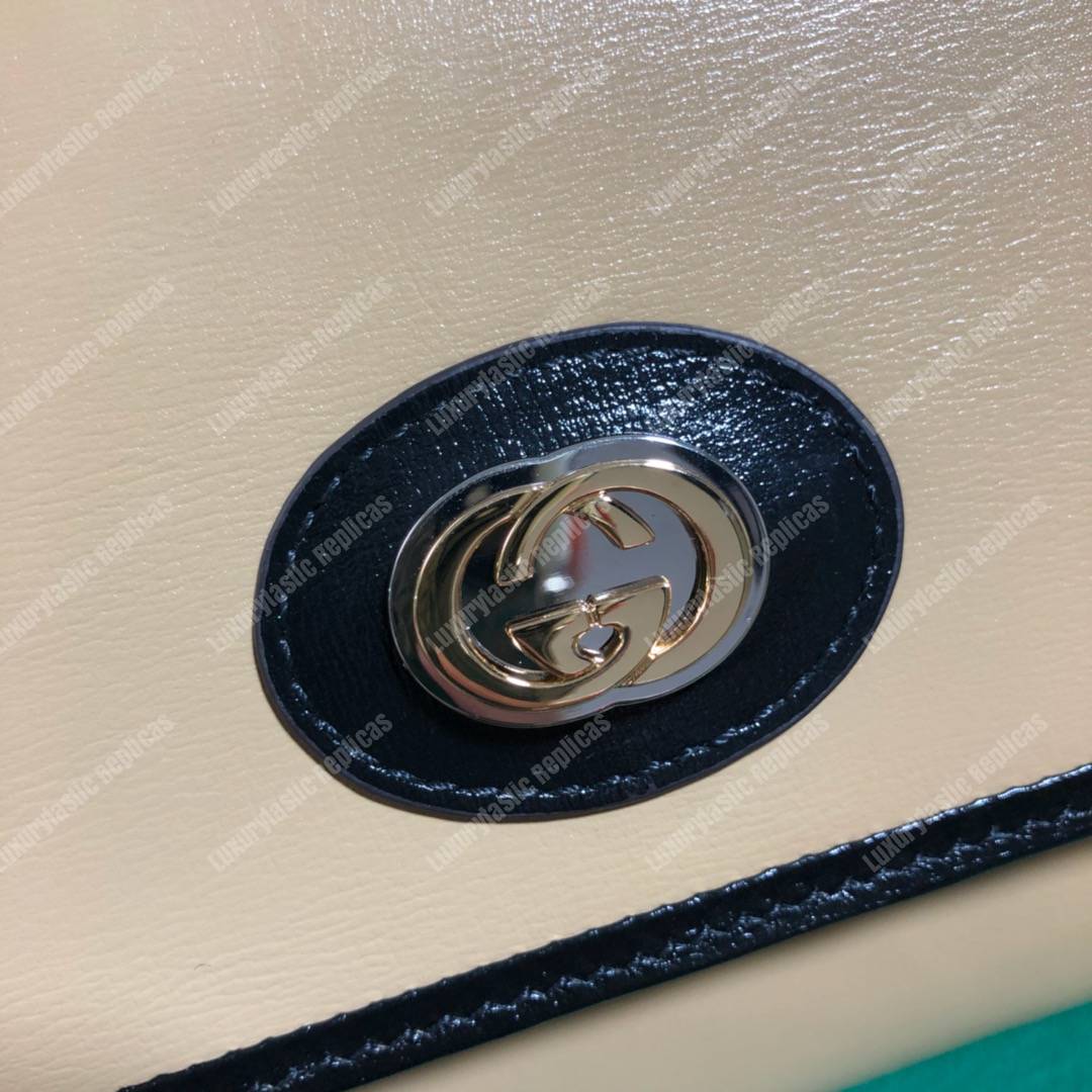 G*u*i leather small shoulder bag beige