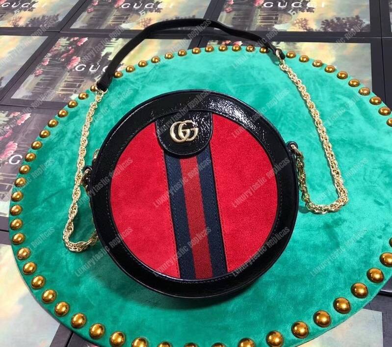 G*u*i ophidia mini round shoulder bag red