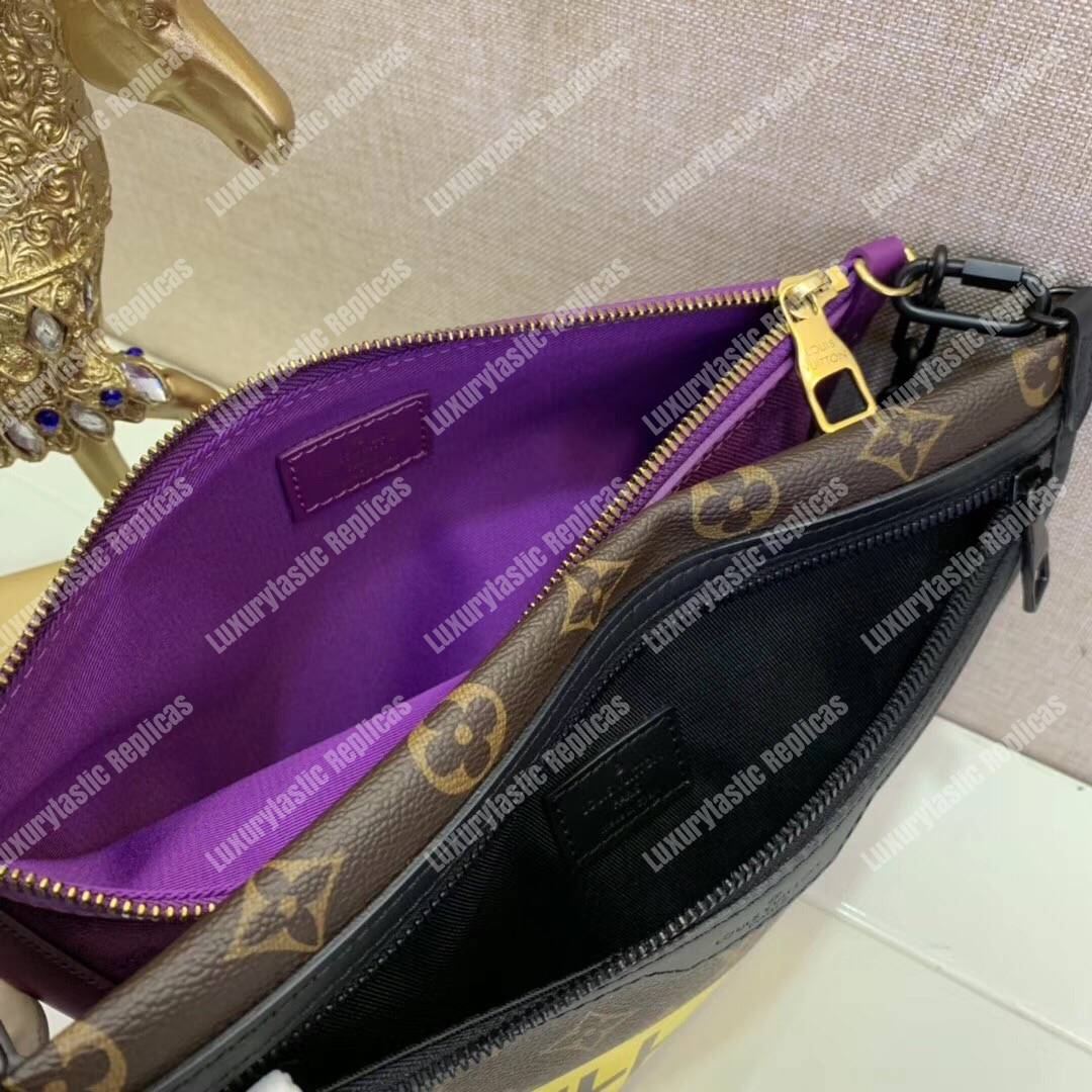 LV Double Flat Messenger Monogram Marron