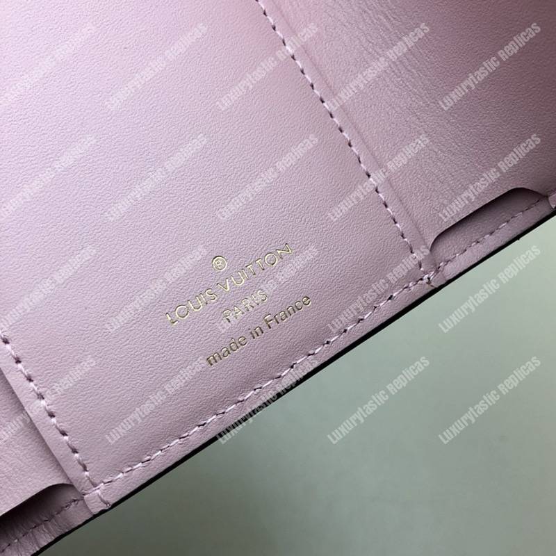 LV Croisette Compact Wallet Damier Ebene canvas w/ grained leather Magnolia