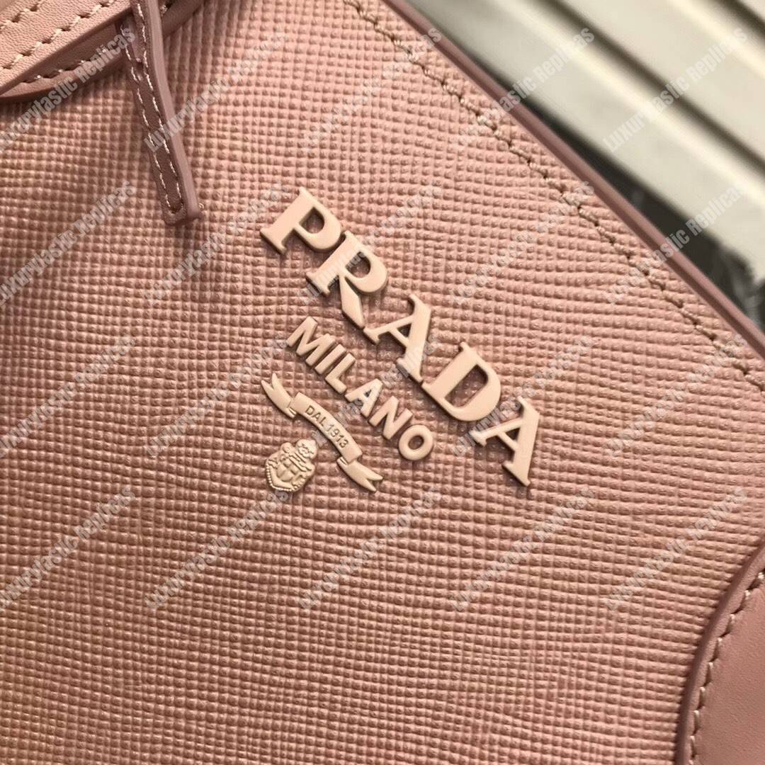 pra*a monoCh*0me saffiano leather bag magnolia