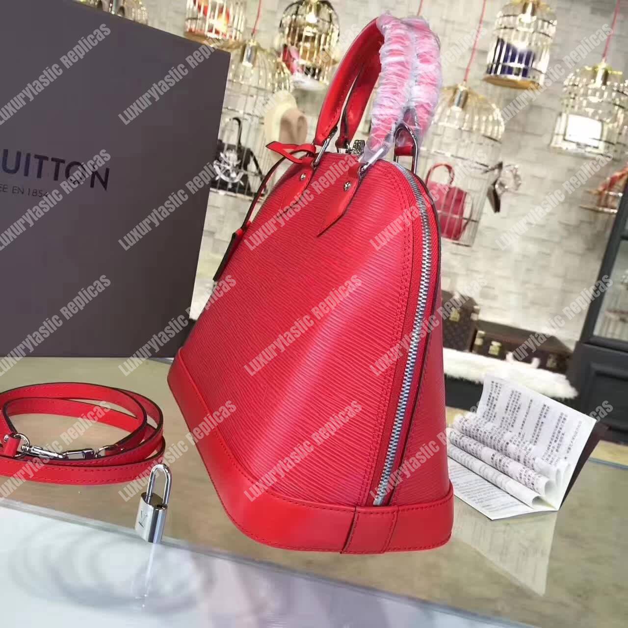 LV Alma PM Epi Leather Coquelicot