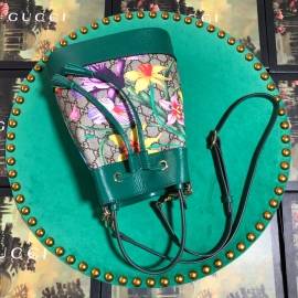 G*u*i ophidia gg flora small bucket bag green