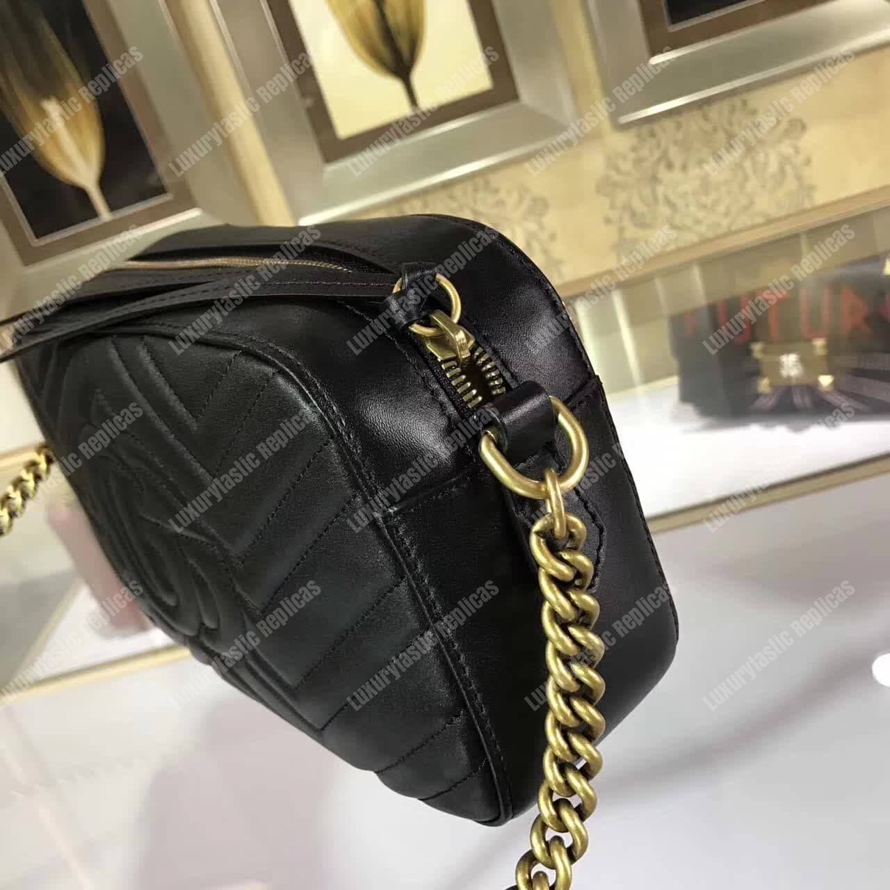 G*u*i gg marmont animal studs shoulder bag black