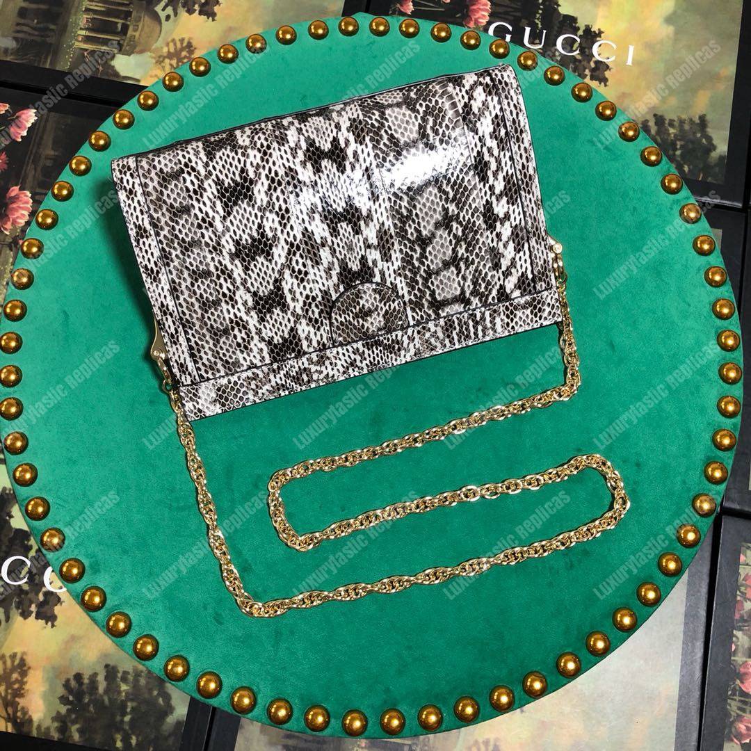 G*u*i ophidia small snakeskin shoulder bag grey