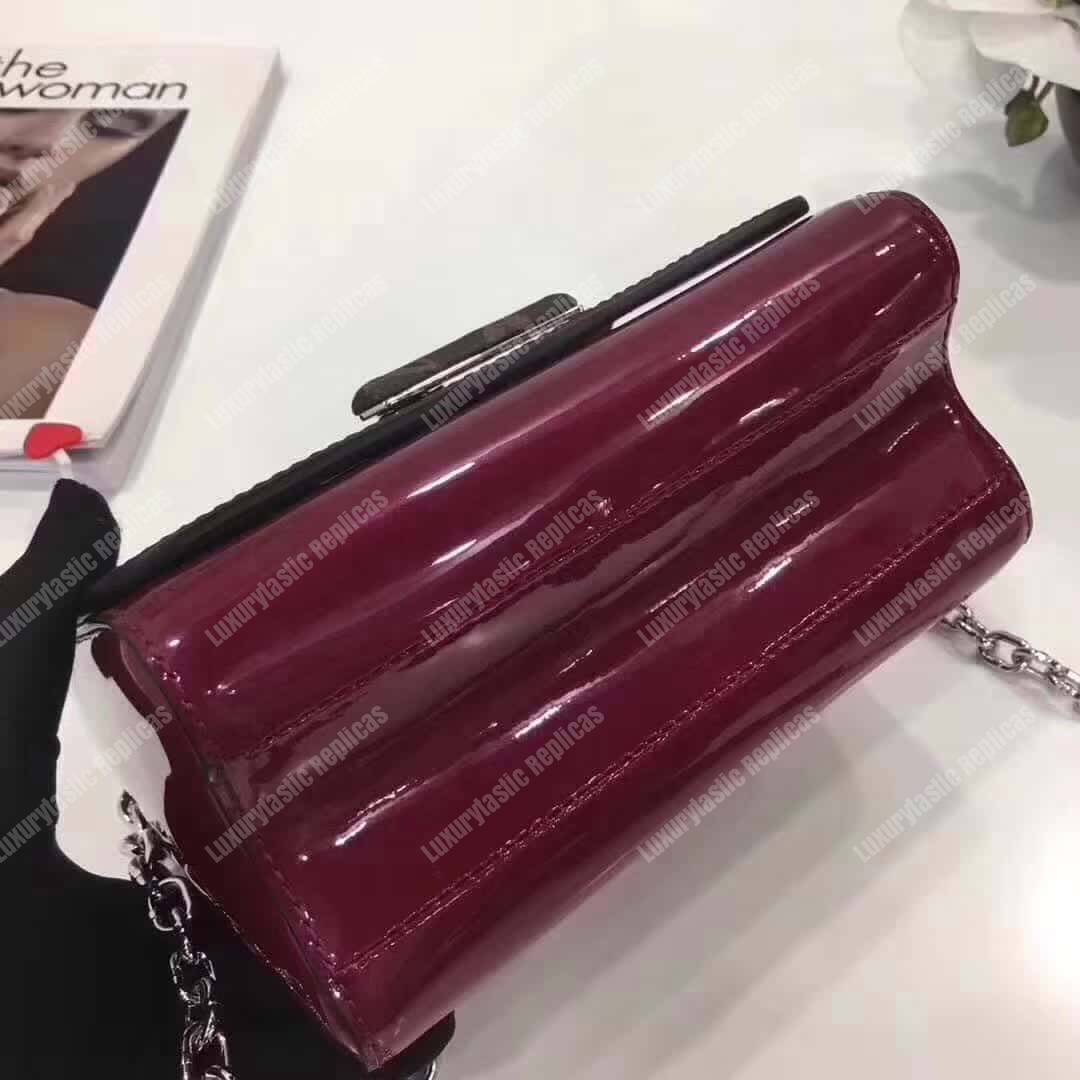 LV Twist PM Monogram Vernis Leather Magenta
