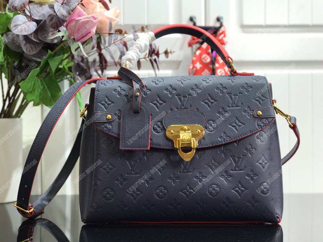 LV Georges MM Monogram Empreinte Leather Navy Blue/Red