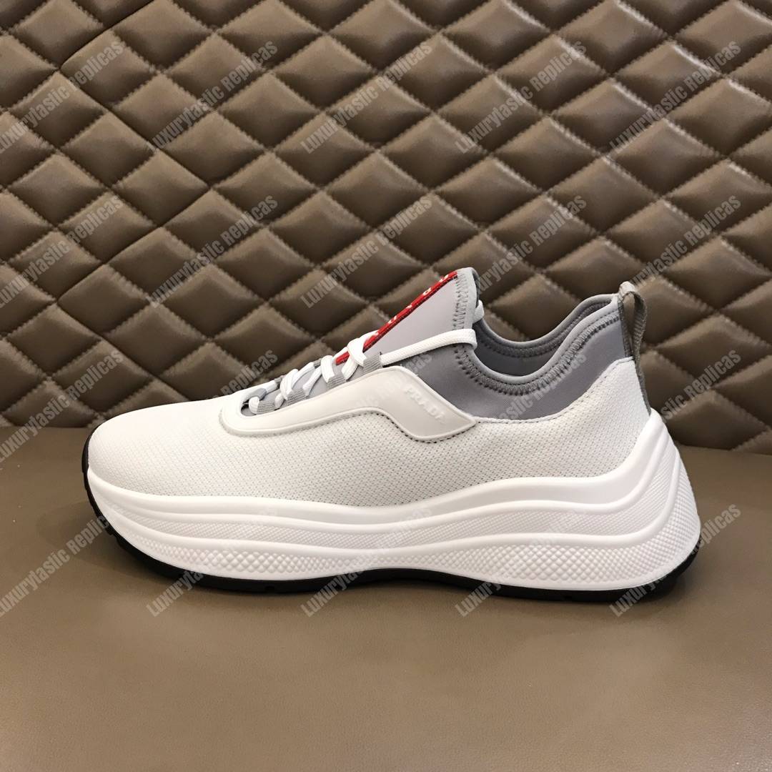 Pra*a mesh and neoprene sneakers grey