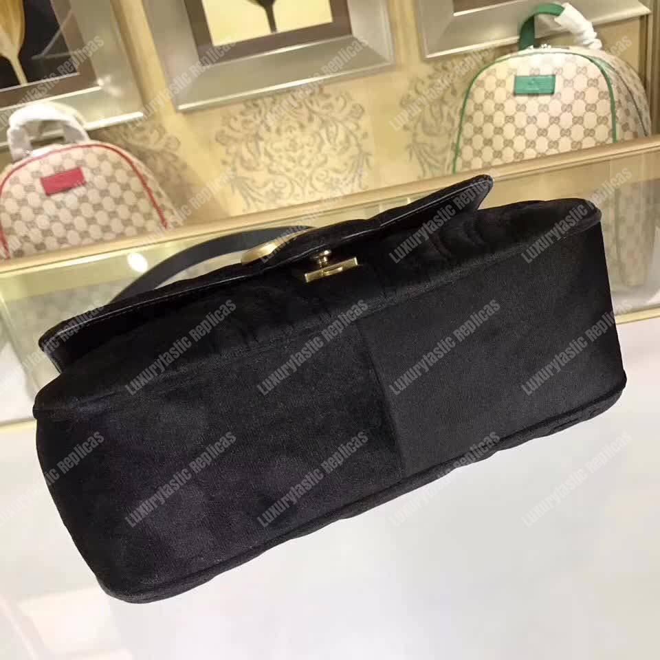 G*u*i gg marmont velvet shoulder bag black