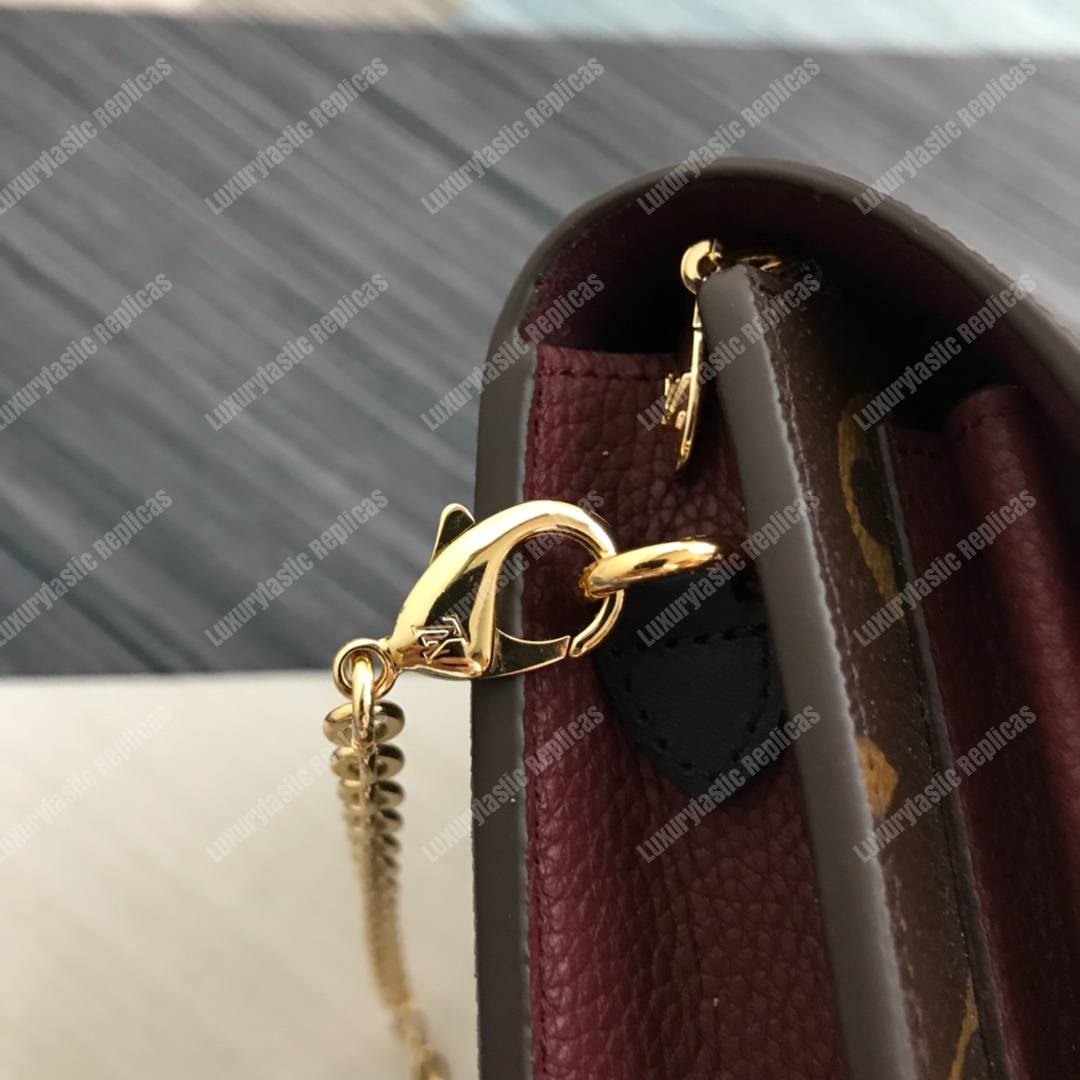LV Vavin Chain Wallet Monogram Bordeaux Noir