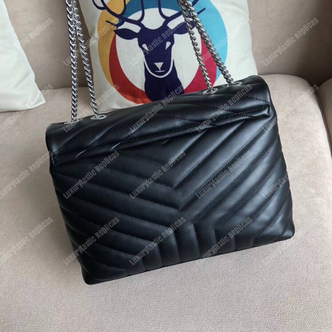 Saint Laurent LouLou Medium in Metelasse “Y” Leather Black