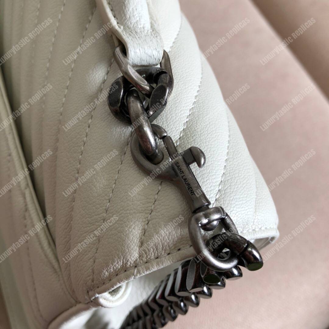 Saint Laurent Large College In White