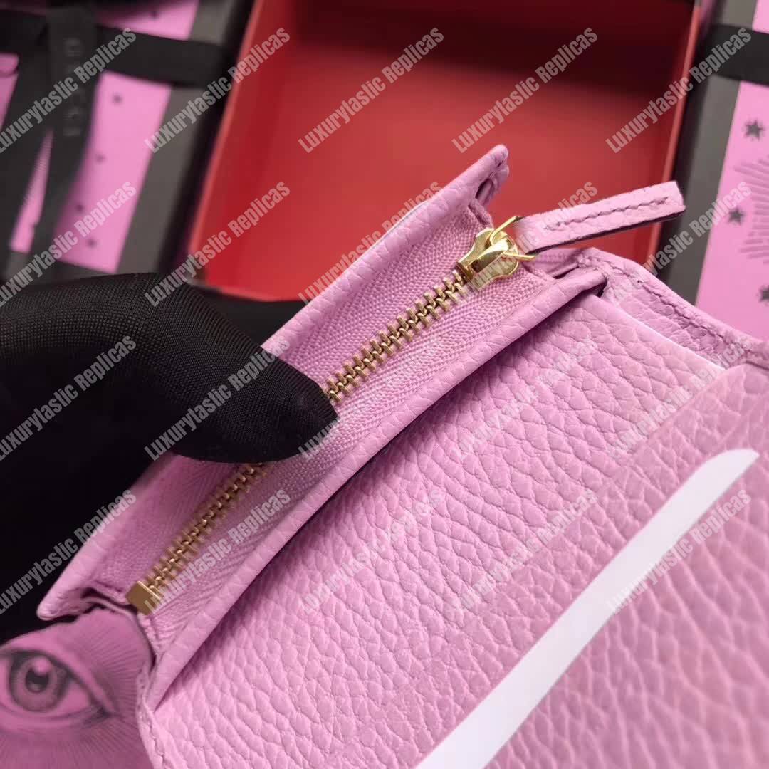 G*u*i leather card case with bosco pink