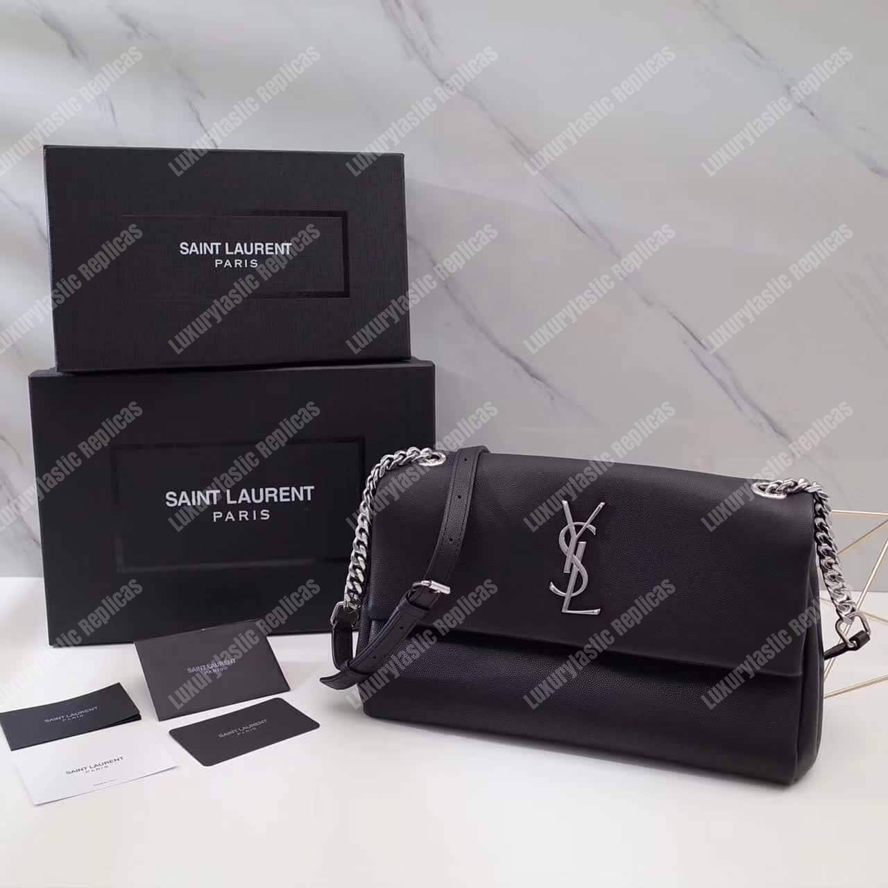 Saint Laurent Medium West Hollywood Black Textured Leather