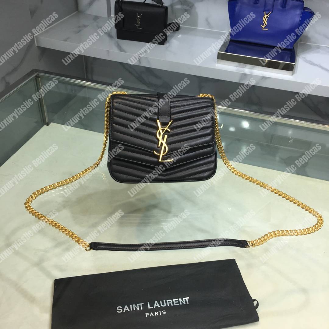 Saint Laurent Sulpice Small In Matelassé Leather Black