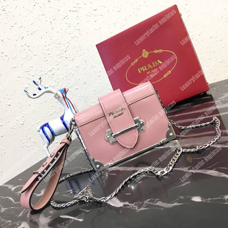 Pra*a cahier calf leather bag pink