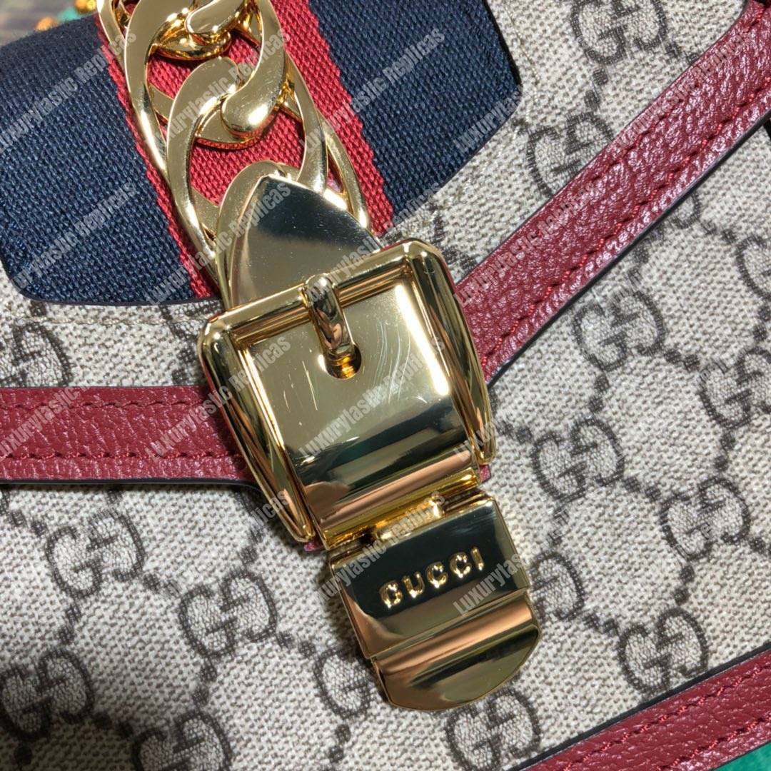 G*u*i sylvie gg sup*e canvas mini bag red