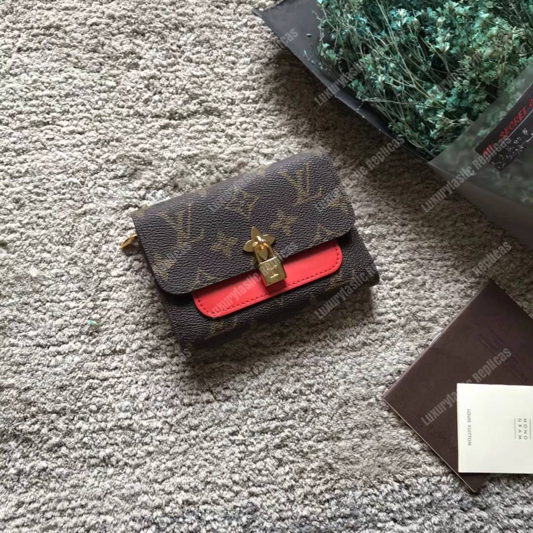 LV Flower Compact Wallet Monogram Coquelicot