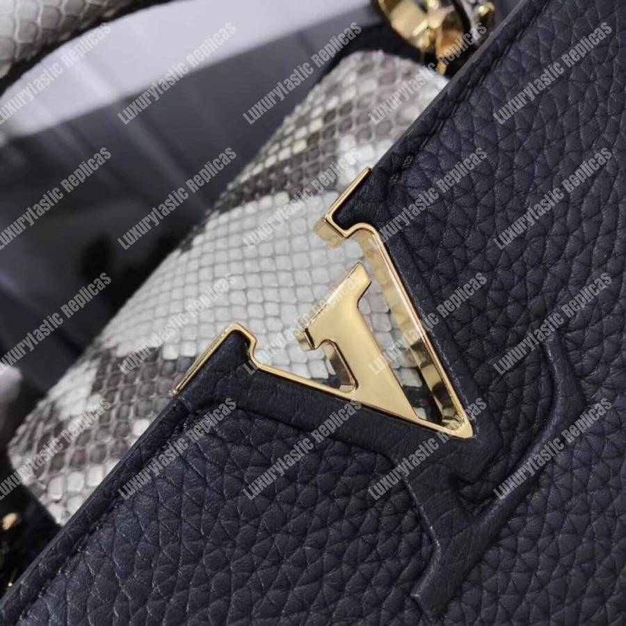 LV Capucines Mini Taurillon Python Black