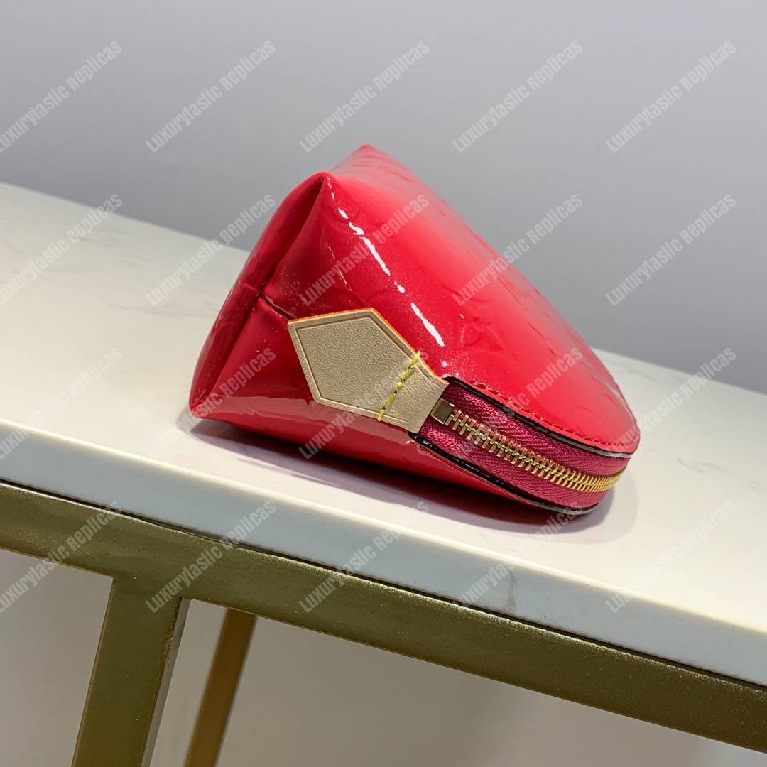 LV Cosmetic Pouch Monogram Vernis Leather Pink