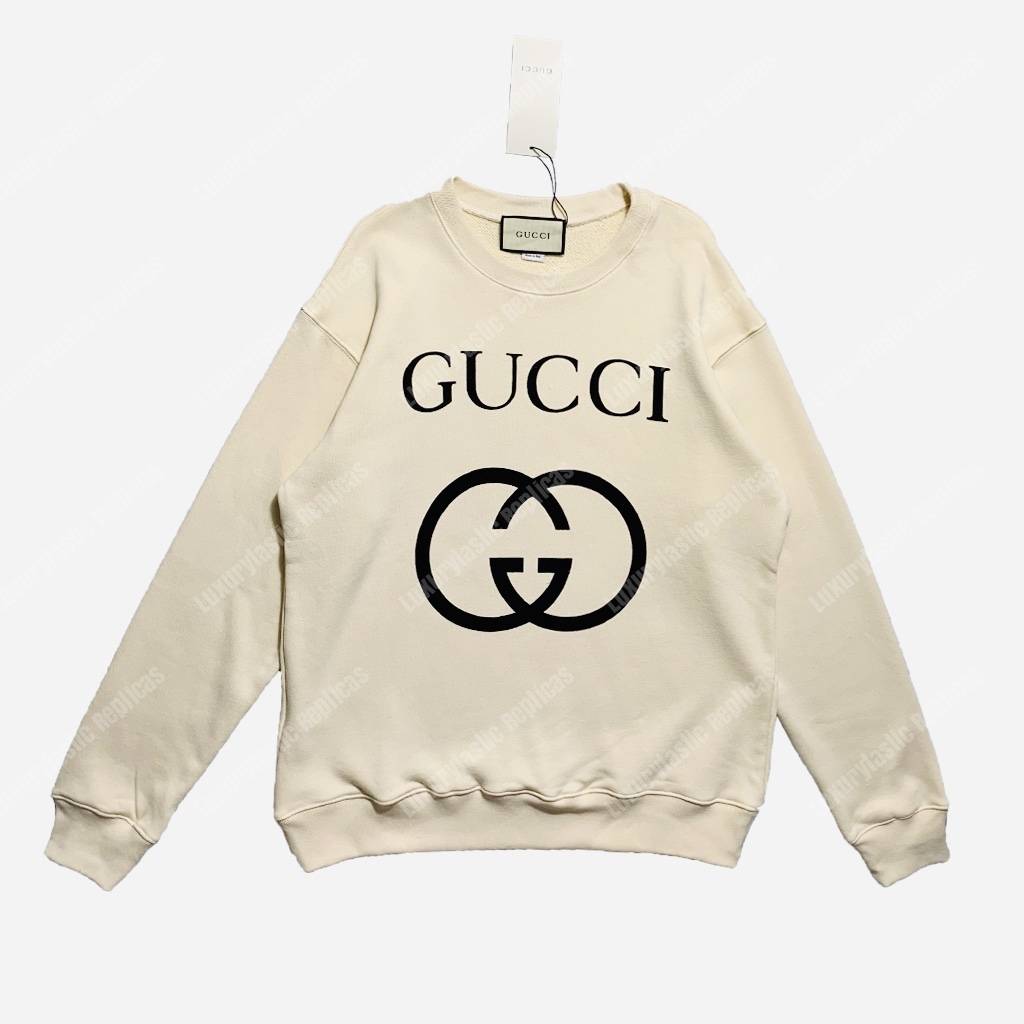 G*u*i hooded sweatshirt with interlocking g off white
