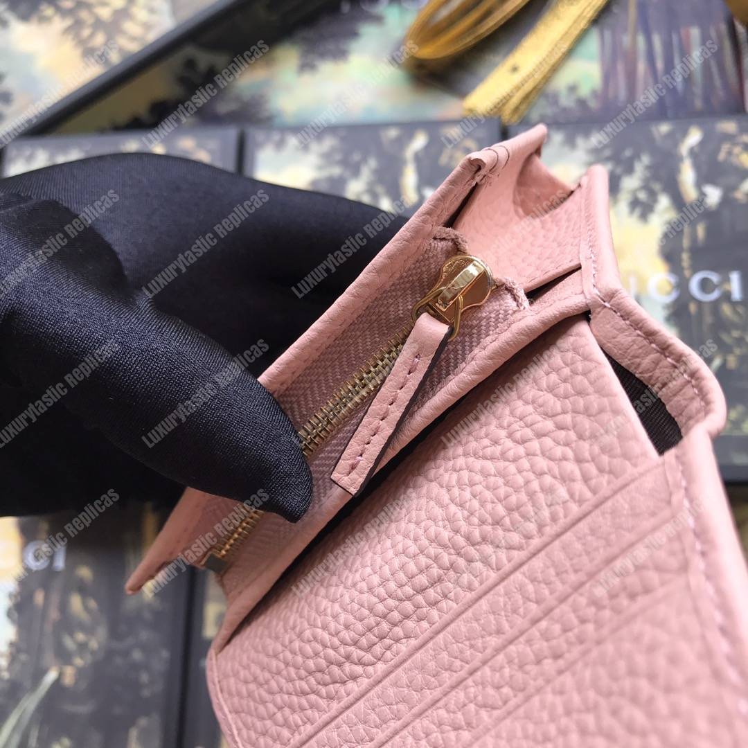 G*u*i leather card case wallet light pink