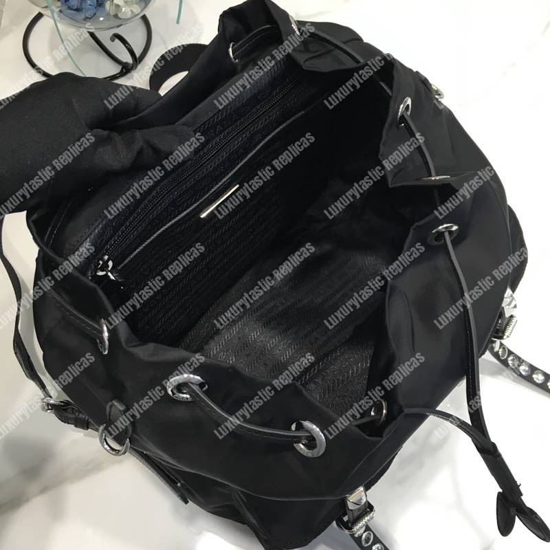 Pra*a black nylon backpack black