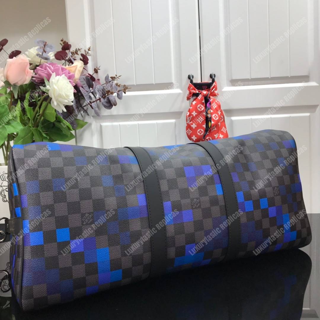 LV Keepall Bandoulière 50 Blue Pixel