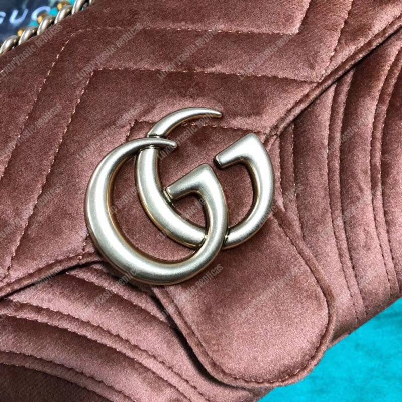 G*u*i gg marmont velvet shoulder bag taupe