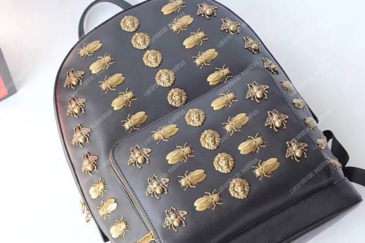 G*u*i animal studs leather backpack black