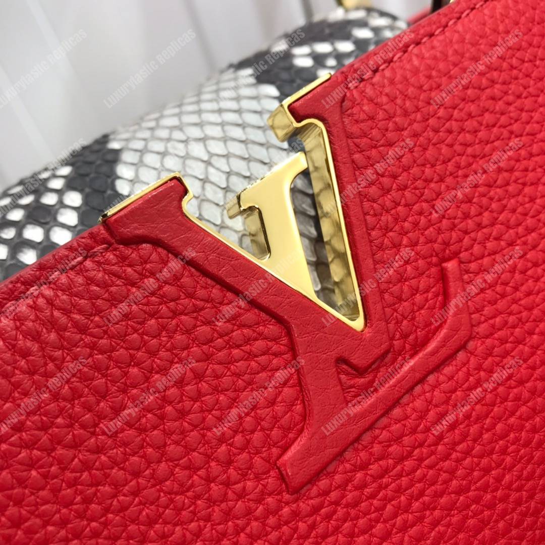 LV Capucines BB Taurillon Python Rouge