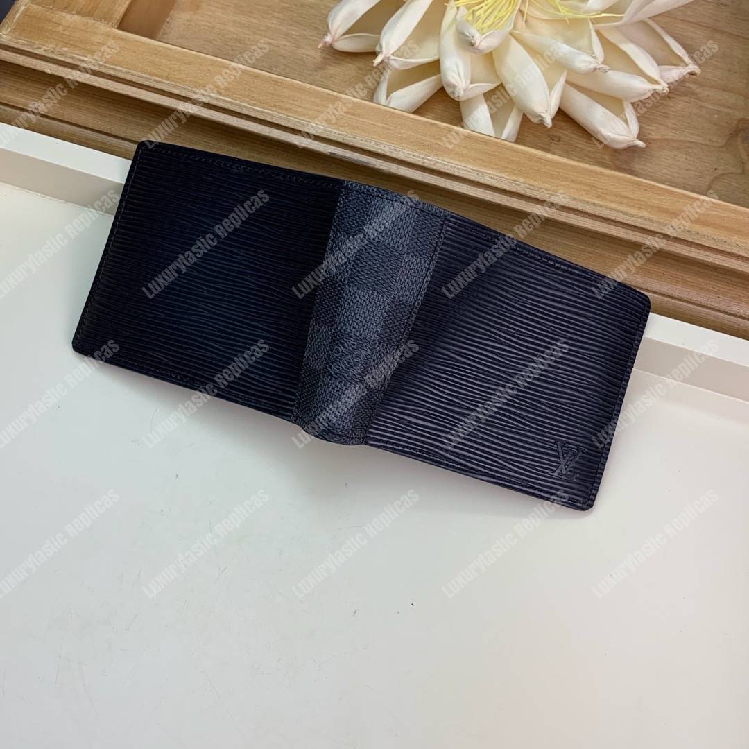 LV Multiple Wallet Epi Leather Damier Graphite
