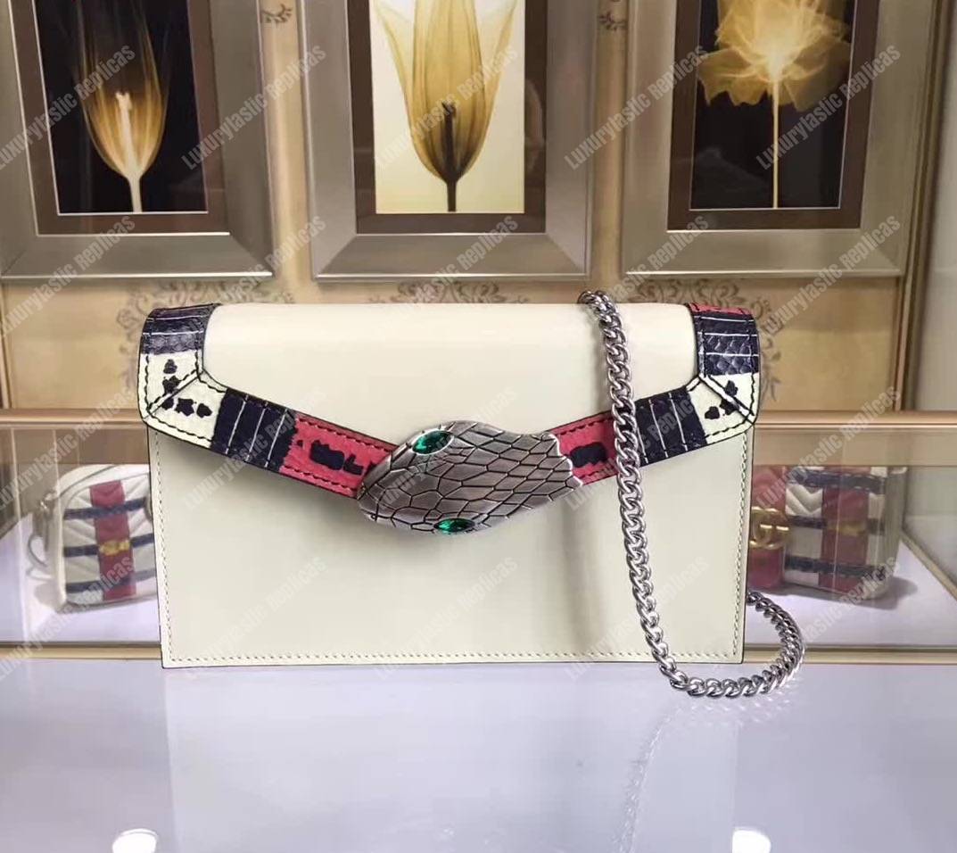 G*u*i lilith leather shoulder bag white