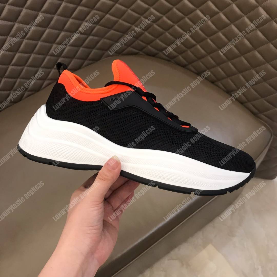 Pra*a mesh and neoprene sneakers orange