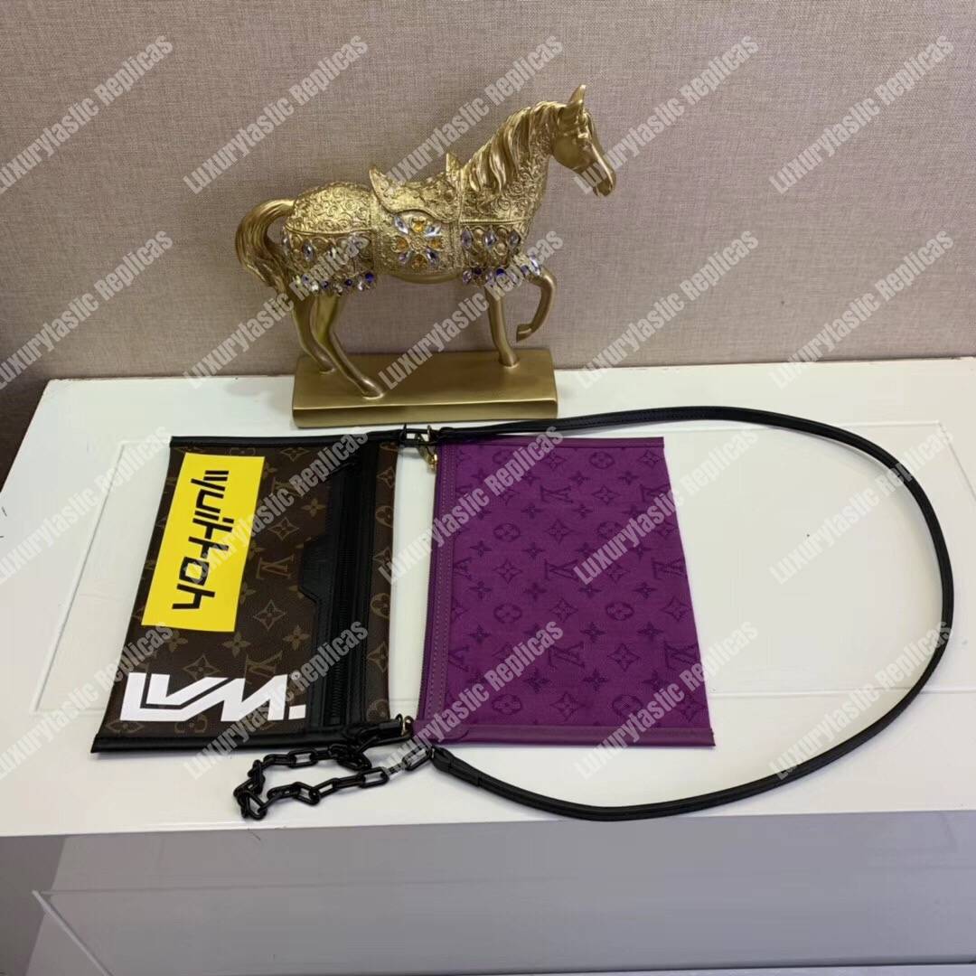 LV Double Flat Messenger Monogram Marron