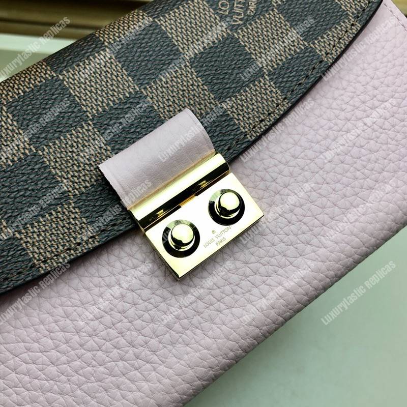 LV Croisette Wallet Damier canvas w/ grained leather Magnolia