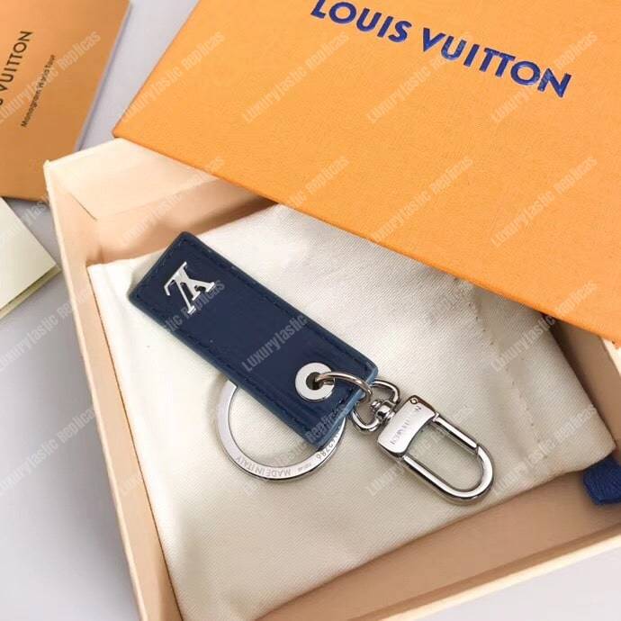 LV Epi Mix Bag Charm and Key Holder Blue