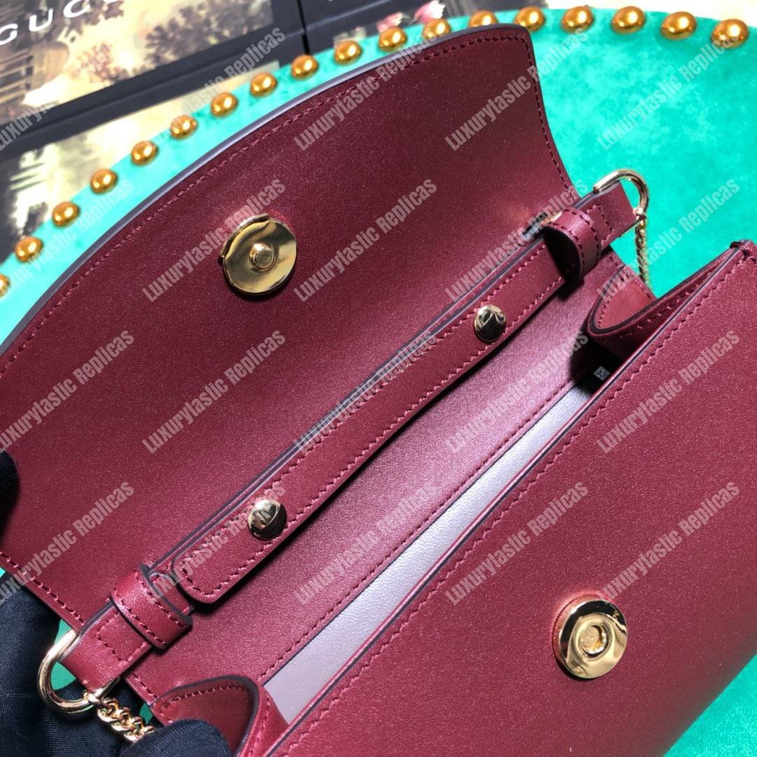 G*u*i zumi burgundy smooth leather mini bag