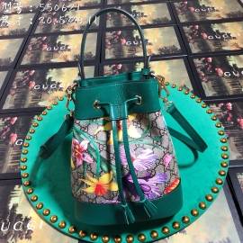 G*u*i ophidia gg flora small bucket bag green