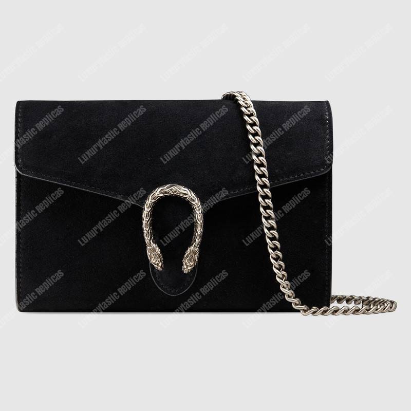 G*u*i dionysus suede mini chain bag black